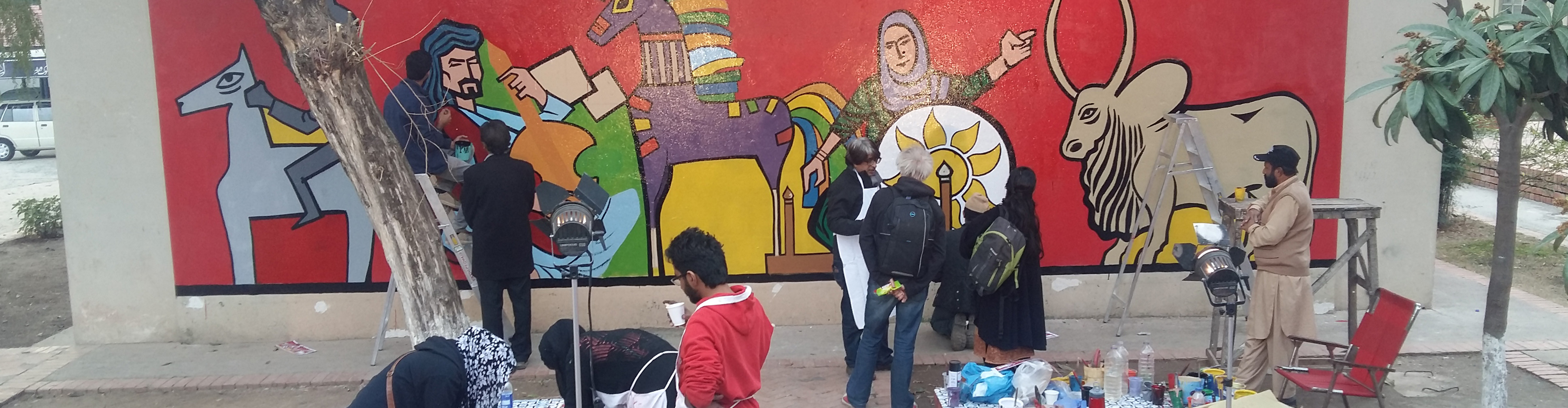 Mural painting workshop background